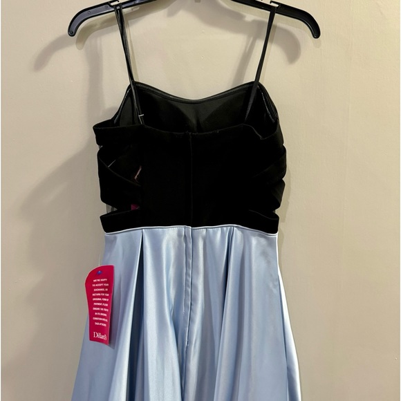 NWT BLONDIE NITES Blue and Black Formal Strapless Prom dress- Size 7 - Picture 4 of 9